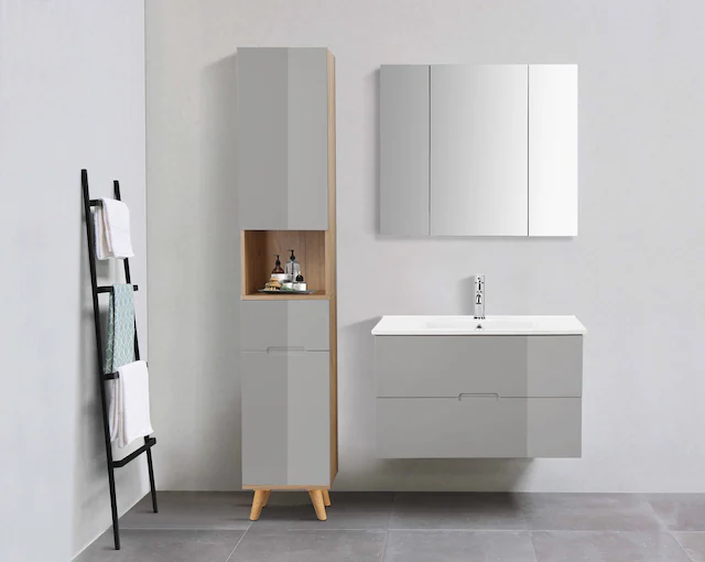 welltime Badmöbel-Set »Lund Badmöbel Set Badschrank Badezimmerset« 3 Stk. tlg.