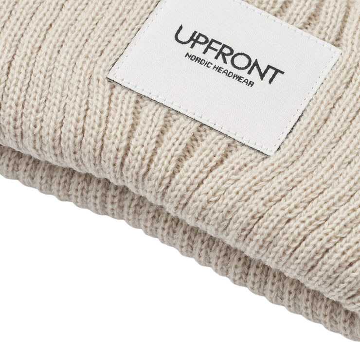 UPFRONT HAZE Fisherman Winter Beanie Off white