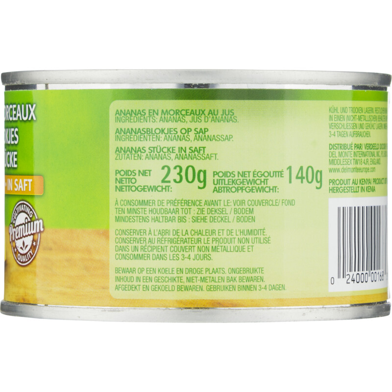 Del Monte Ananasblokjes op sap