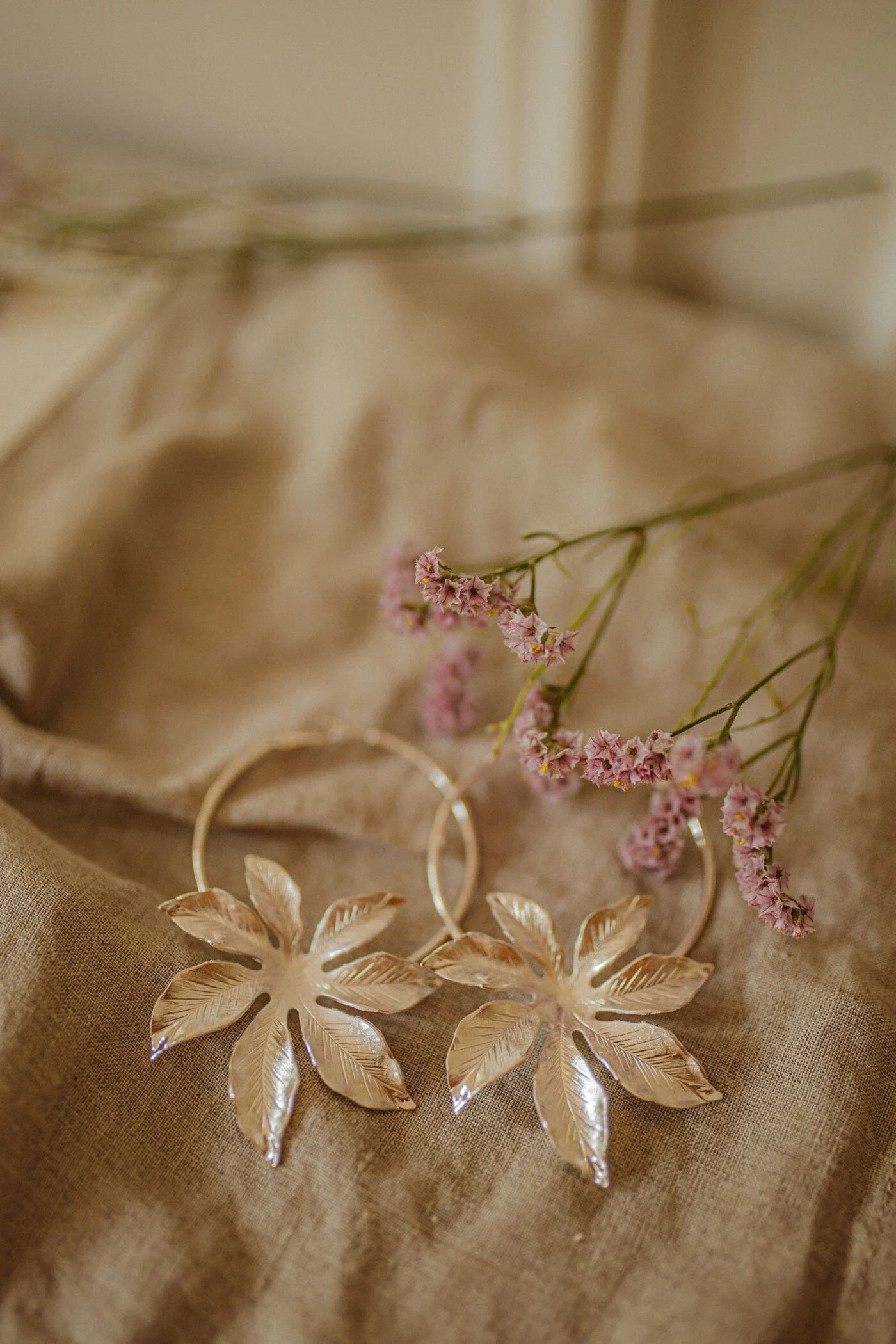 CHLORIS - Boucles d'oreilles créoles fleurs plaqué argent | Argent