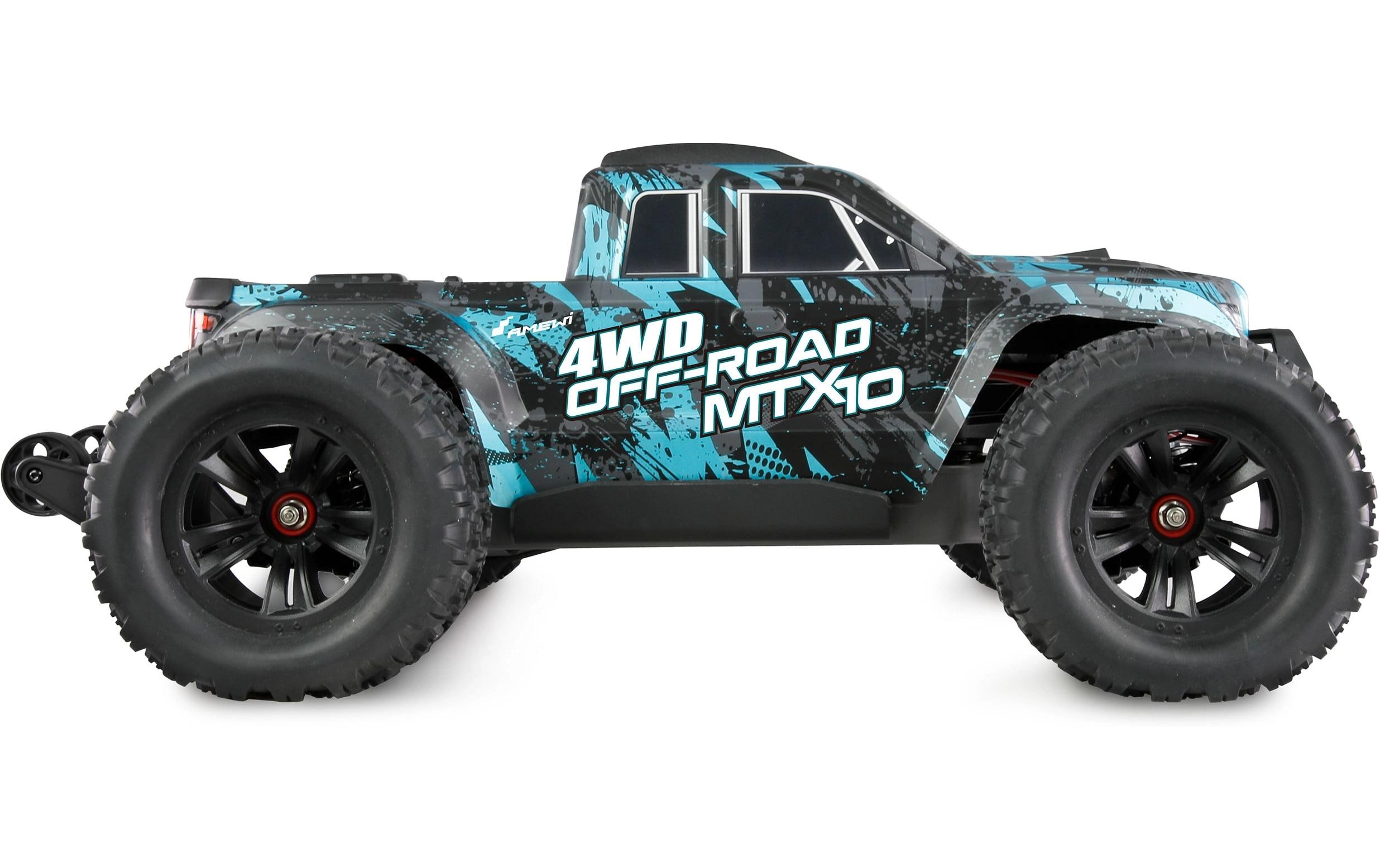 Monster Truck Hyper Go MTX10 1:10, ARTR, Schwarz/Blau<br>Off-Road RC-Modellauto mit leistungsstarken, überdimensionierten und einstellbaren Öldruckstossdämpfern für volle Kontrolle im harten Off-Road-Einsatz
