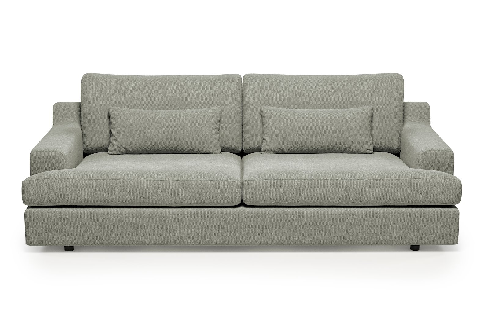 Roma 3-seter XL Tekstil Mito 180 Light Grey med sorte ben