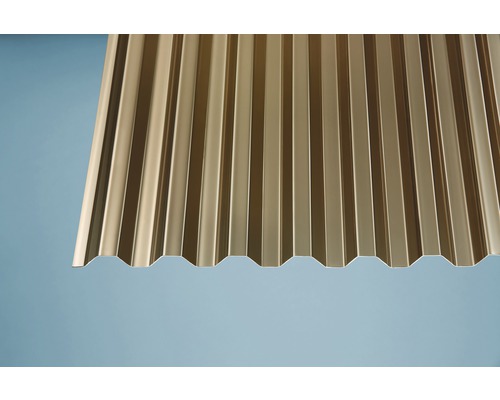 PVC golfplaat trapeziumvormig 70/18 brons 3000 mm x 1090 mm x 1,1 mm