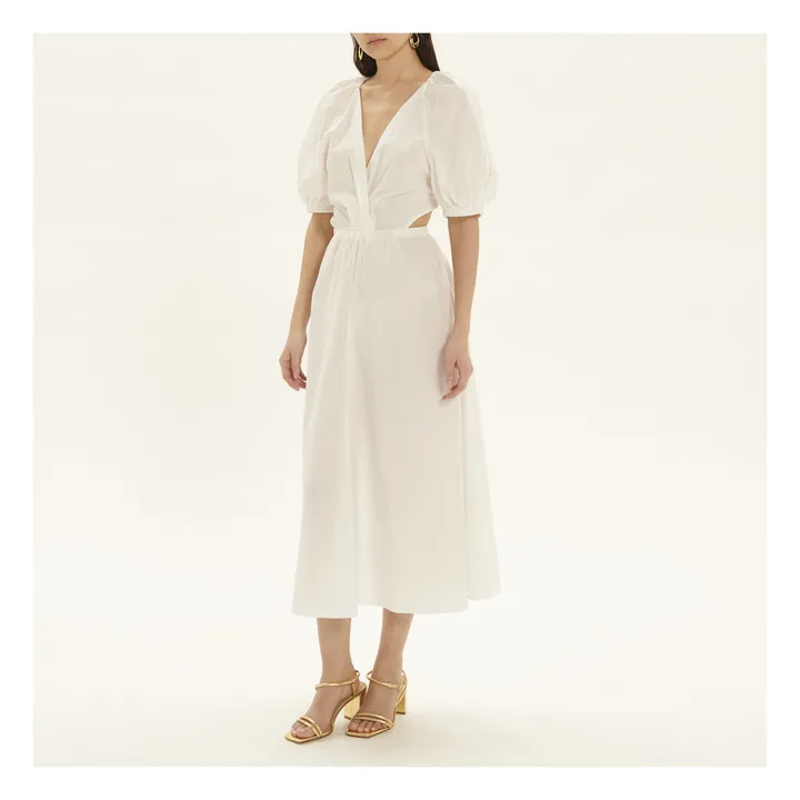 Forte Forte Robe Cut Out Brodée Popeline de Coton | Blanc