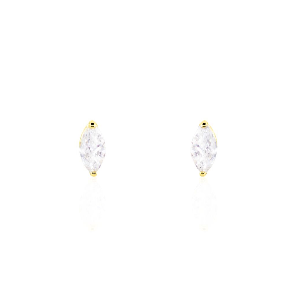 Boucles D'oreilles Puces Muflier Or Jaune Oxyde