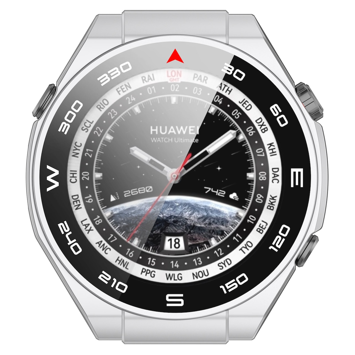 Smart klokkedeksel med skjermbeskytter Sølv Huawei Watch Ultimate