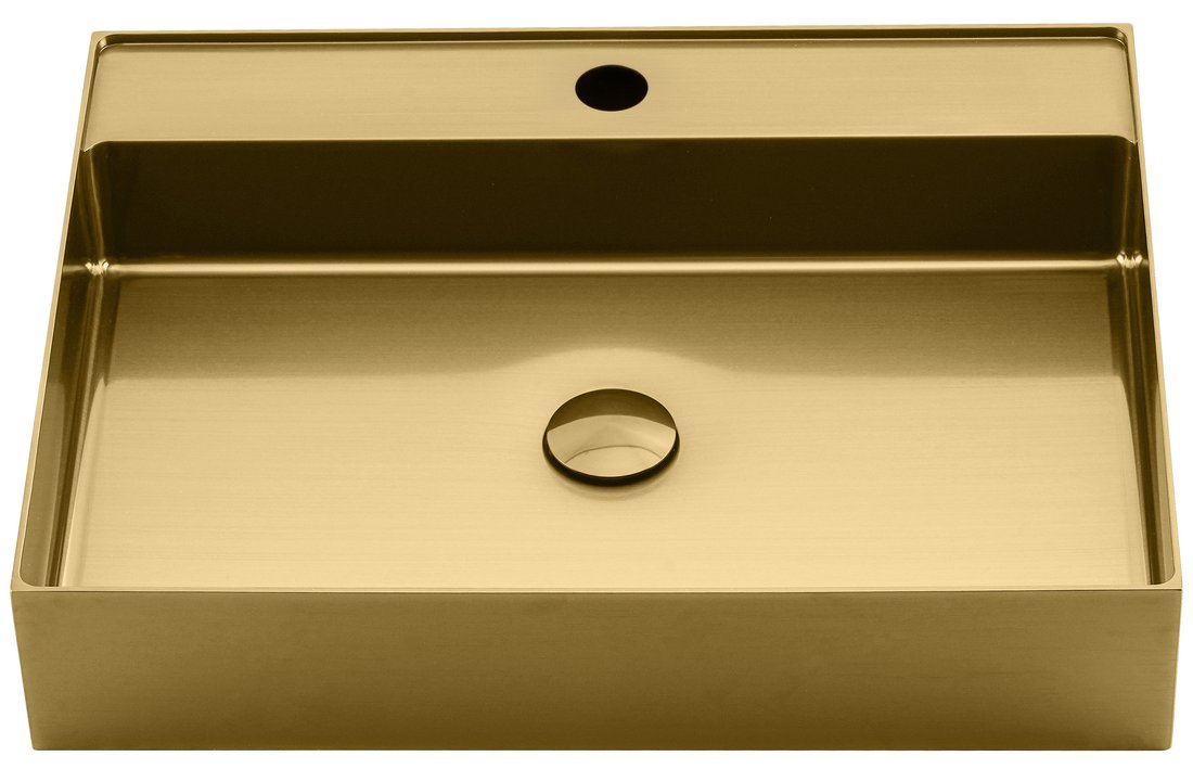 Sapho Aurum waskom met kraangat 55x42cm goud mat