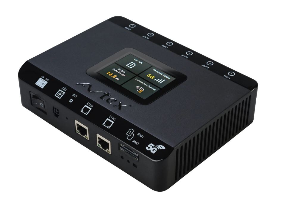Avtex AMR-105X 5G dual sim router met 5G antenne - Zwart