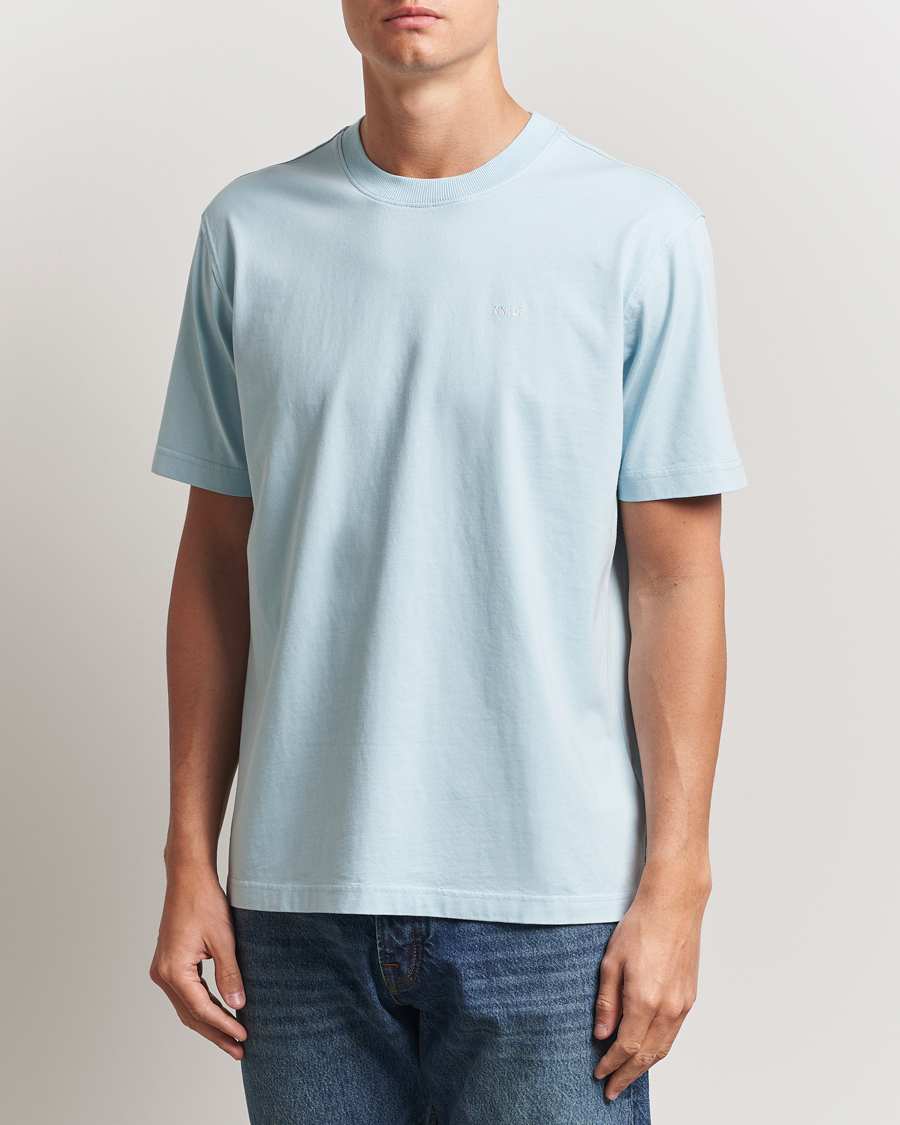 NN07 Adam Logo Crew Neck T-Shirt Winter Sky
