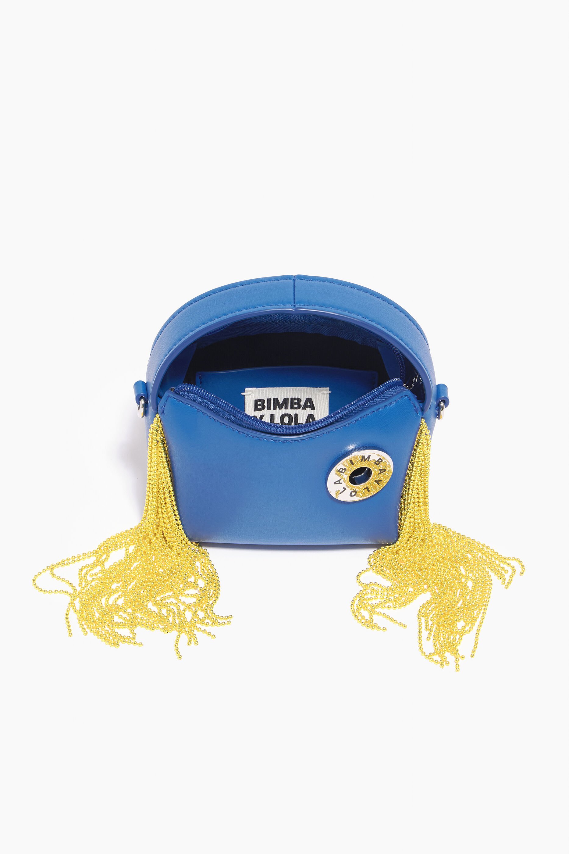 Bolsa hobo de couro azul elétrico tamanho XS