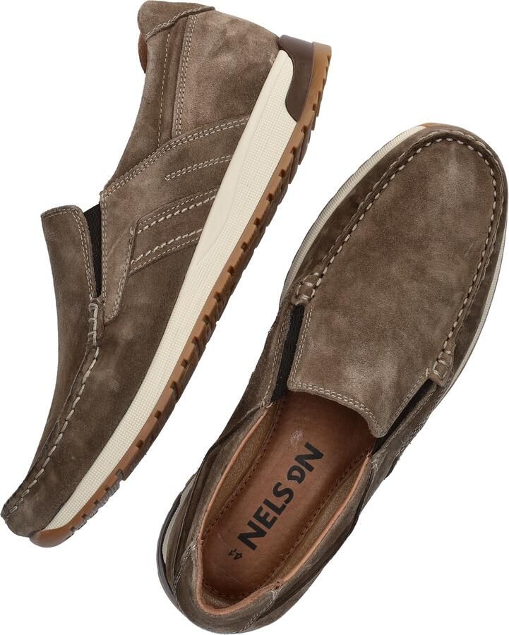 Nelson suède instappers taupe