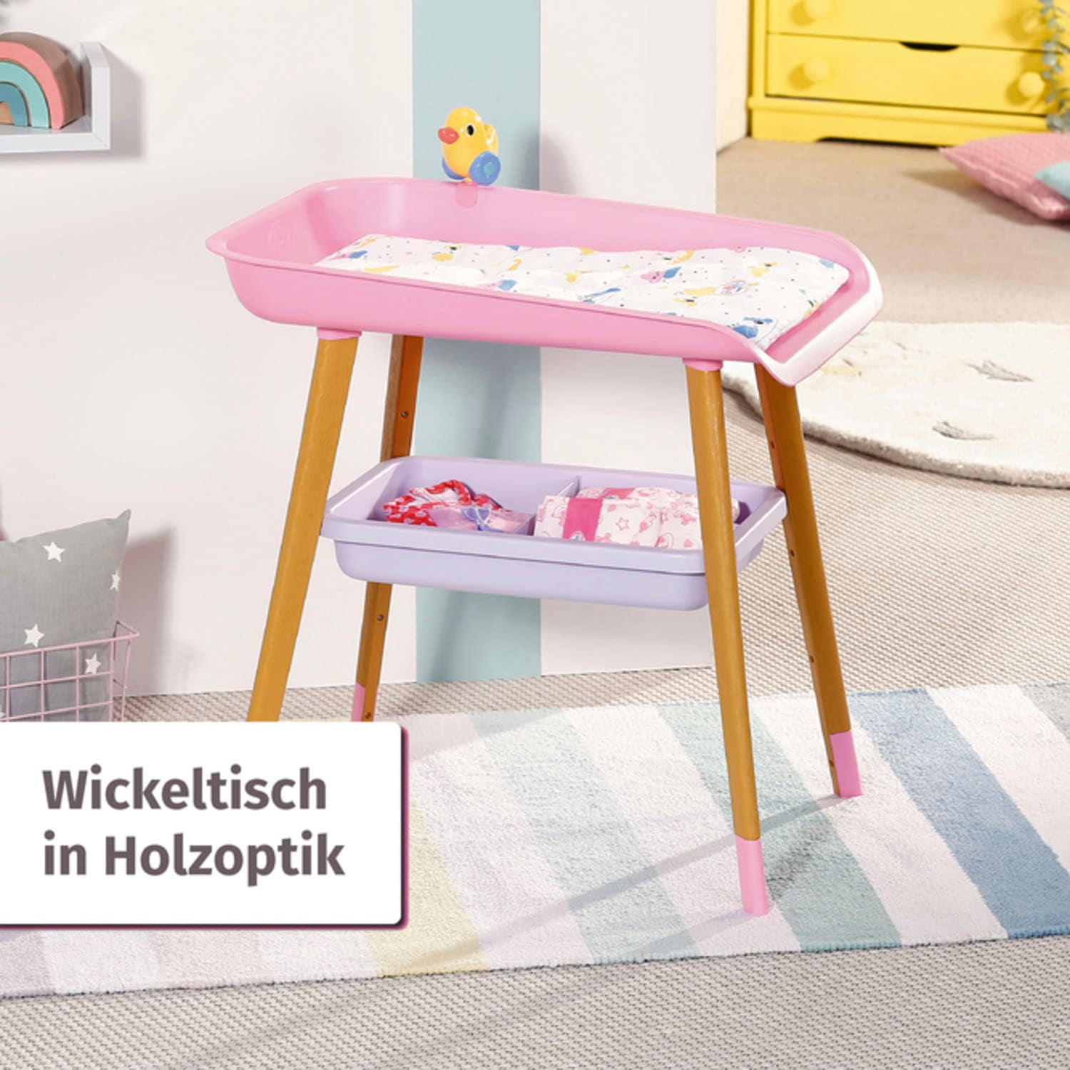 Baby Born Puppenwickeltisch mit Wickelauflage und Tuchhalter