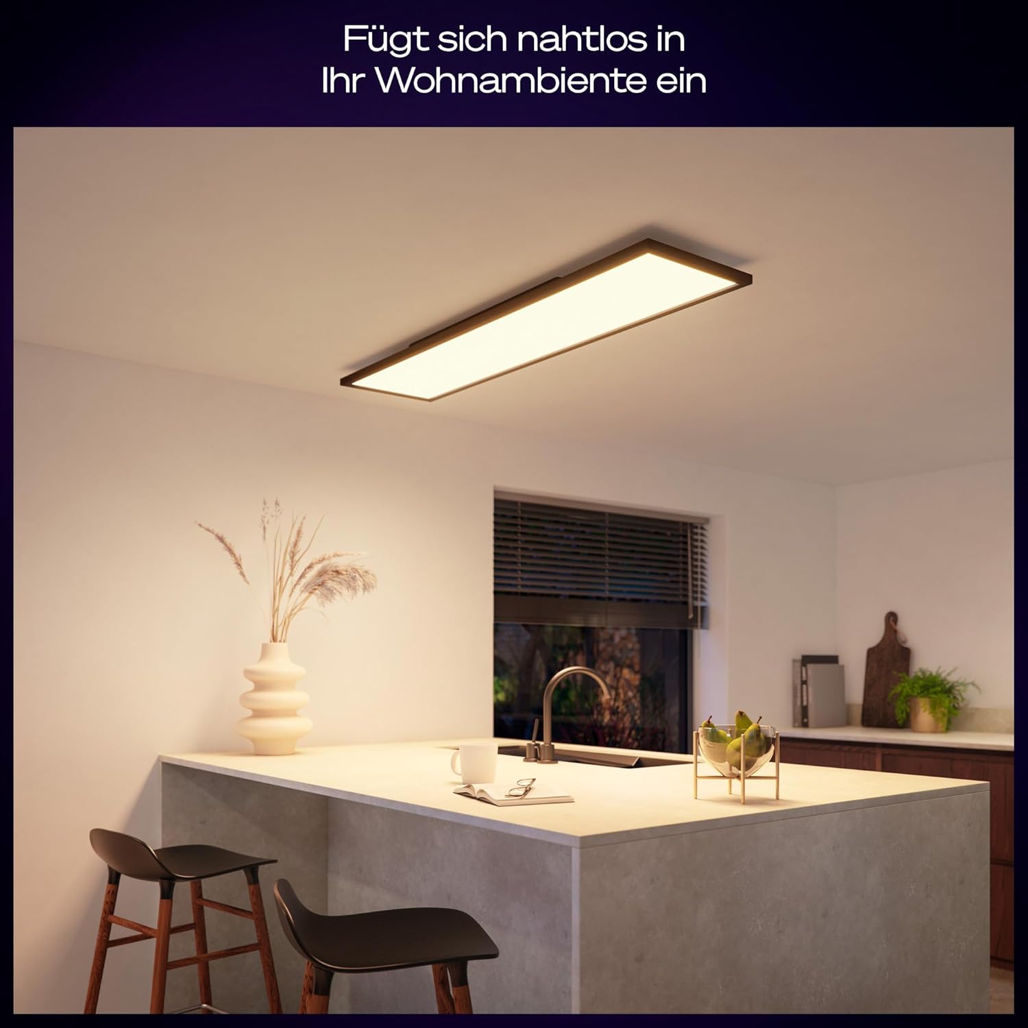 Philips Hue White Ambiance Aurelle Smart LED Panel Light Inc. Dimmer Switch [120x30cm - Black] for Indoor Home Smart Lighting, Wall, Ceiling, Bedroom, Livingroom, new generation