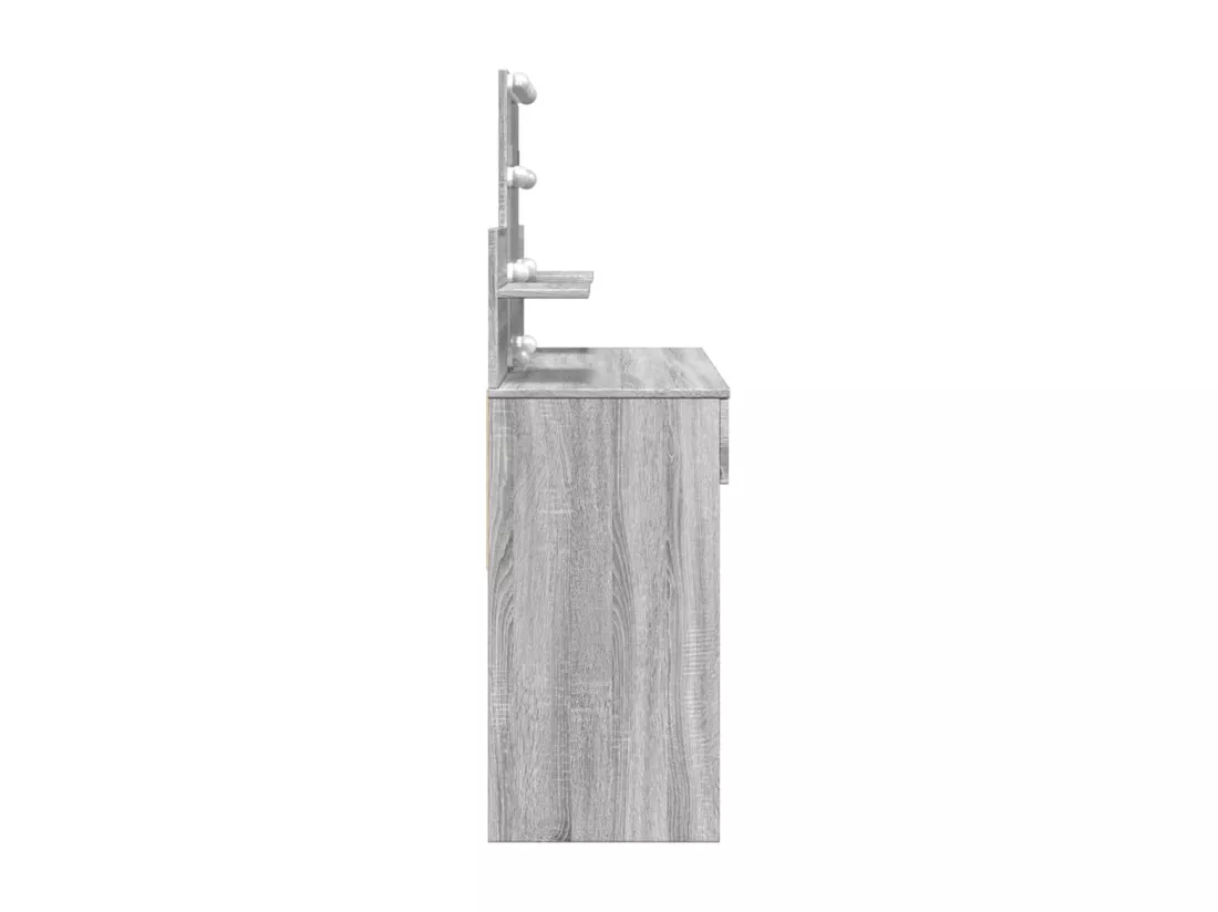 Coiffeuse avec LED sonoma gris 100x40x130 cm