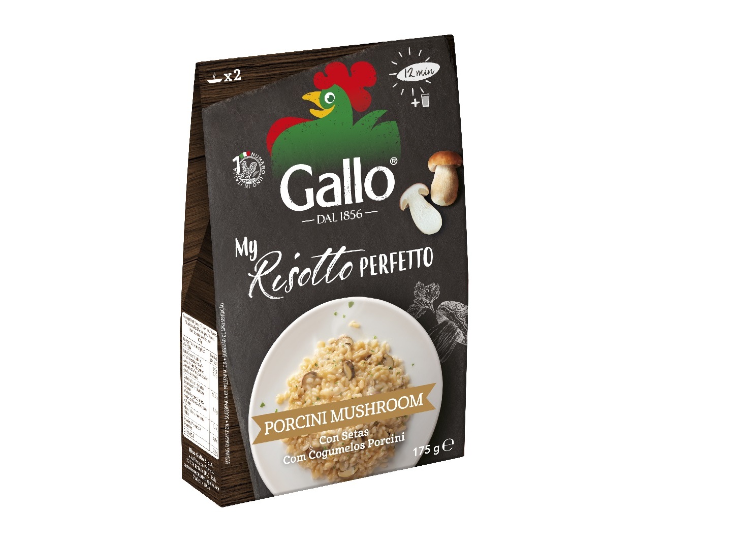RISOTTO RISO GALLO PRONTO COM COGUMELOS PORCINI 175G