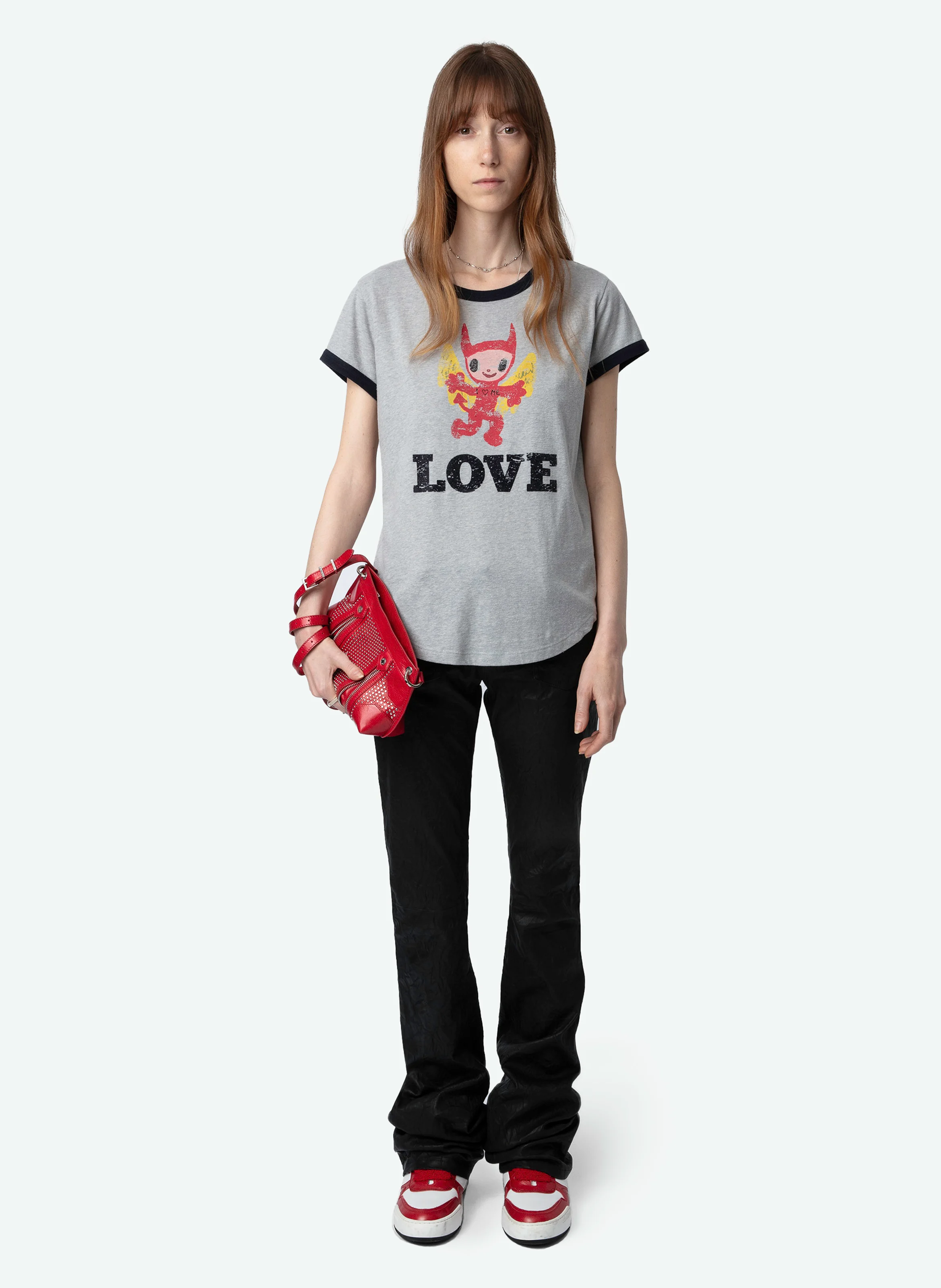 WOOP - Tee-shirt col rond imprimé | Gris