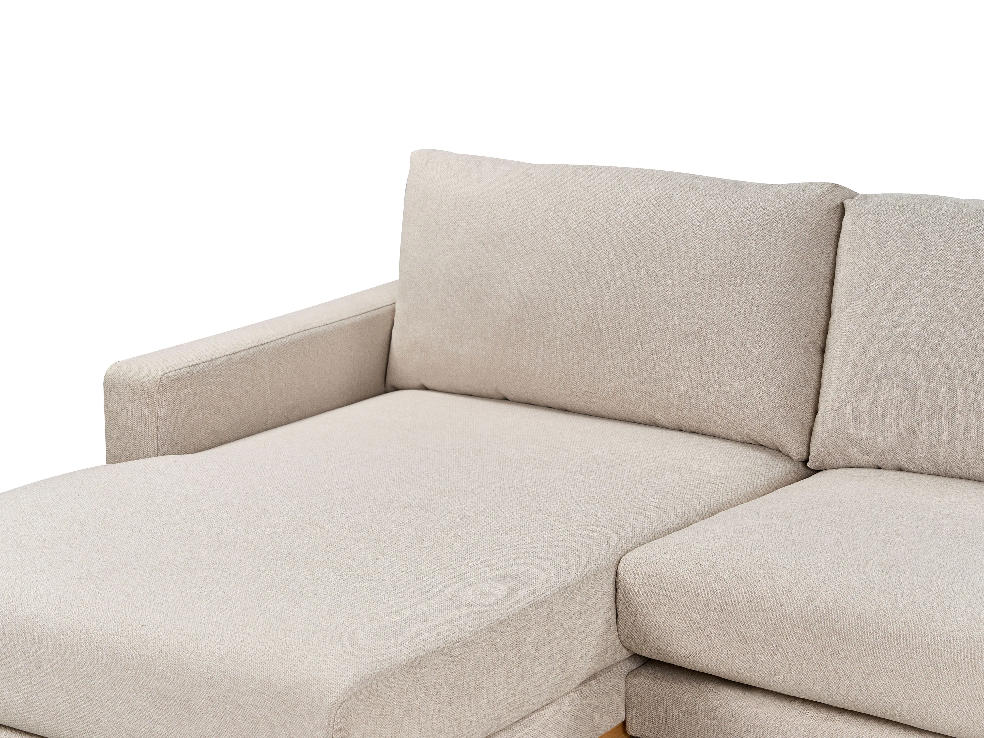 Hoekbank 4-zits SIGGARD Stof Beige rechtszijdig