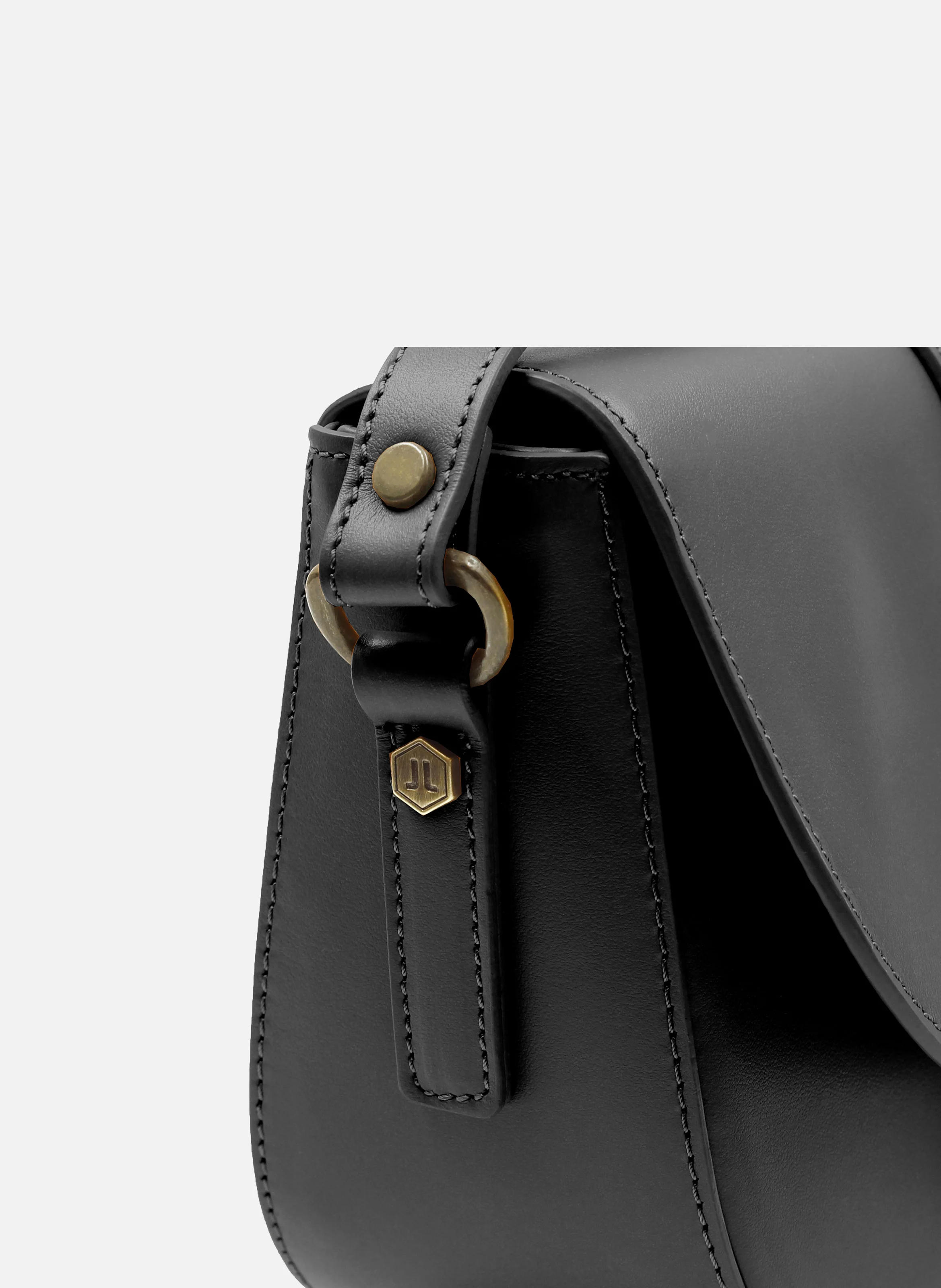 Sac boucle cuir lisse | Noir