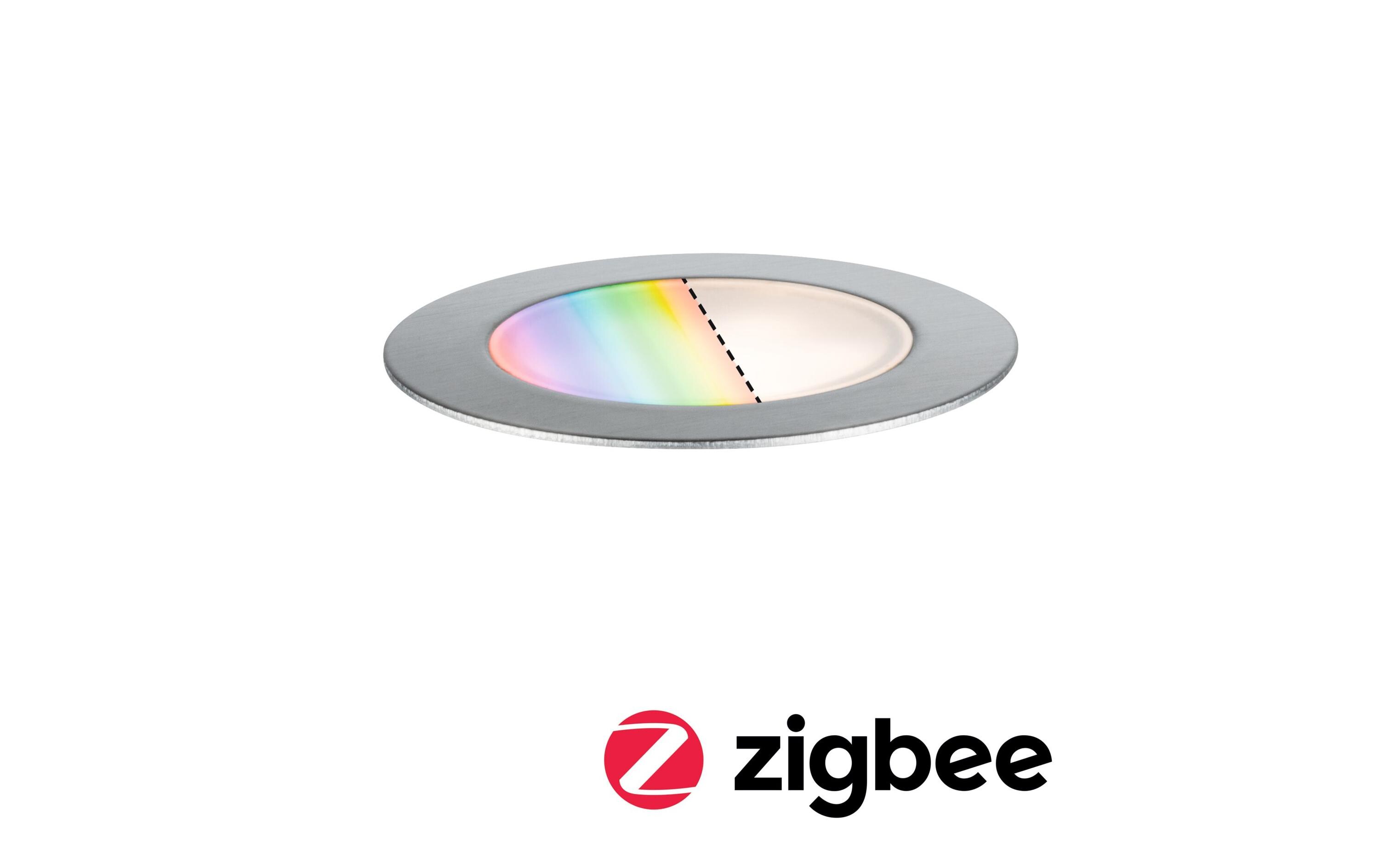 Einbauspot Plug & Shine Floor, RGBW, 2W, EdelstahlLED Bodeneinbauleuchte