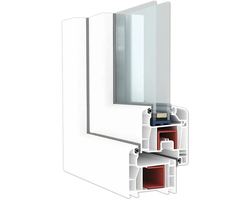 Kelderraam, draai-kiep, kunststof, RAL 9016 verkeerswit, 600x400 mm, DIN links