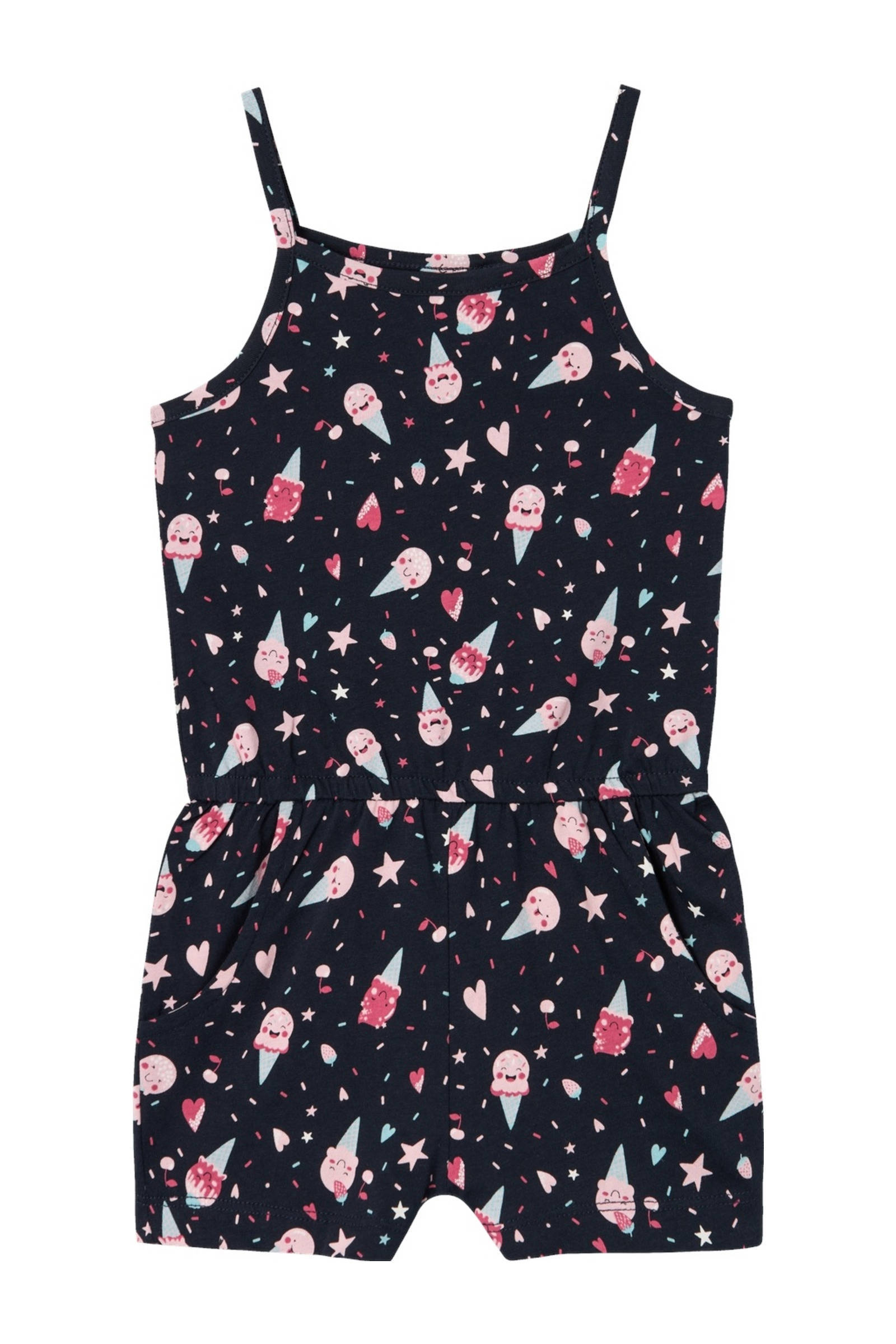 NAME IT playsuit NMFVIGGA met all over print donkerblauw/roze