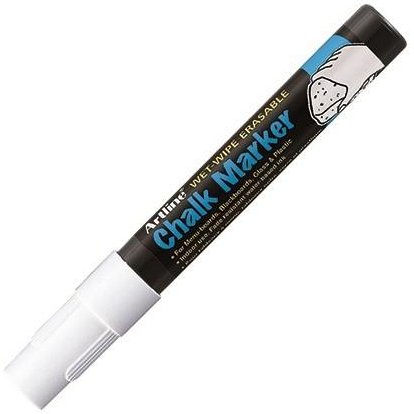 Marqueur artline fenêtres pointe fibre acrylique conique 4mm encre liquide craie pigmentée base eau inodore blanc