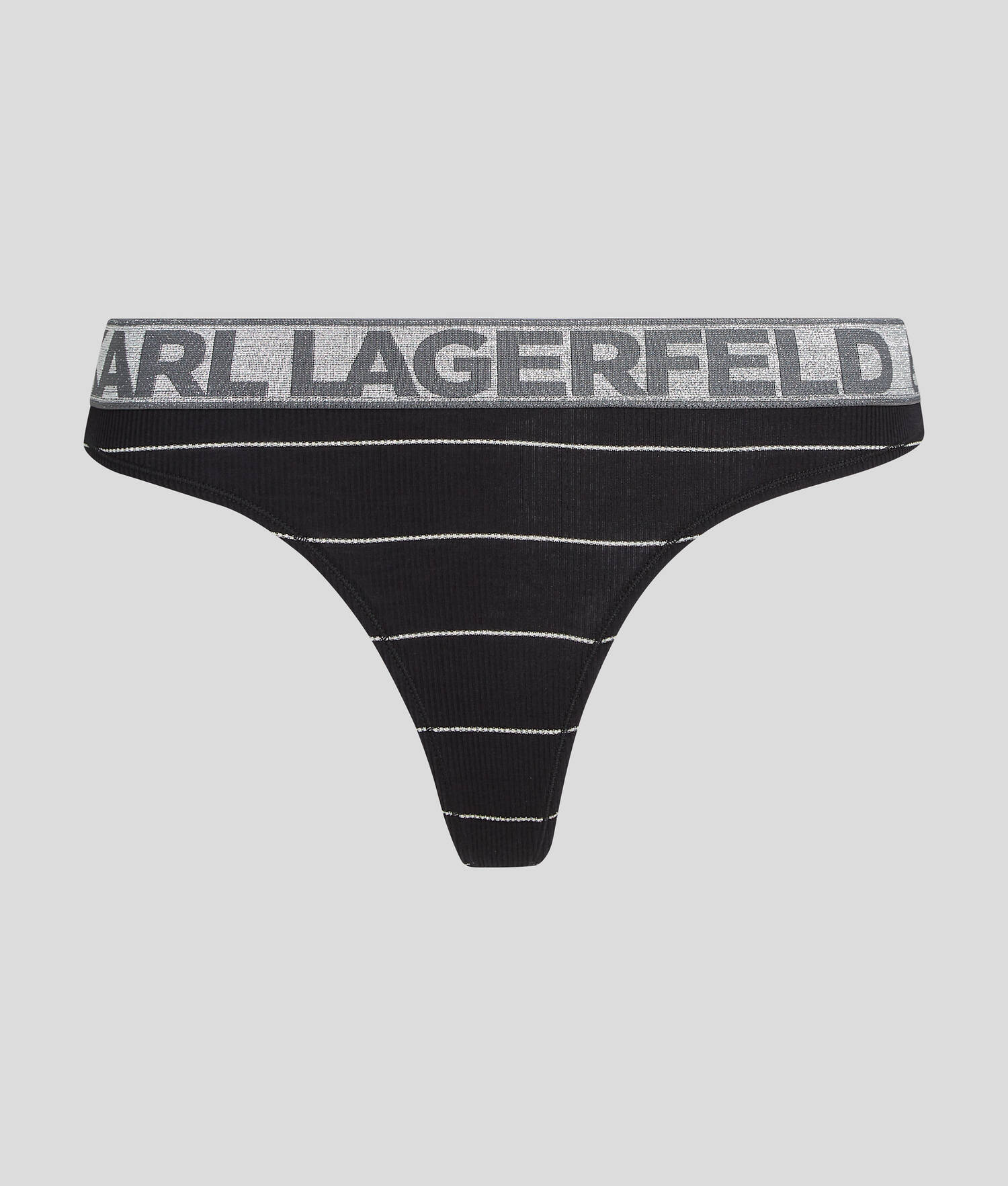 STRING COTELÉ EN LUREX AVEC LOGO KARL