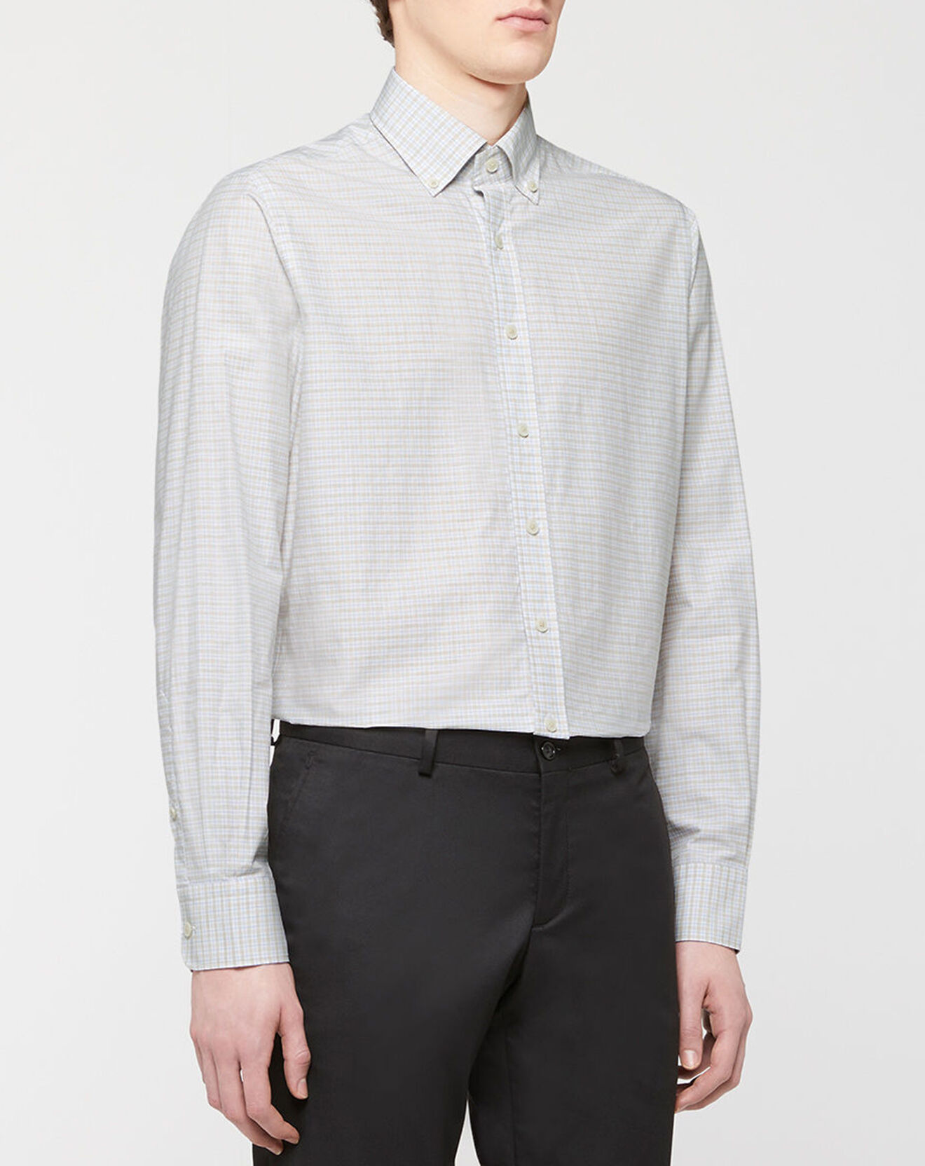 Hackett London Chemise Regular Fit à carreaux beige/blanc