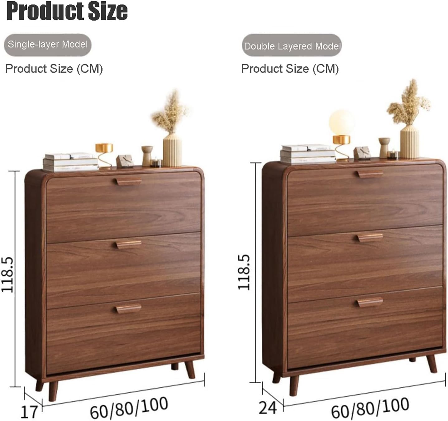 Schmaler Schuhschrank aus Holz, zum Herunterziehen, für Flur, Tumbler, Schuhregal, Schränke, Schuh-Organizer mit Belüftungslöchern, Möbelaufbewahrung für Eingangsbereich, Schlafzimmer, Wohnzimmer
