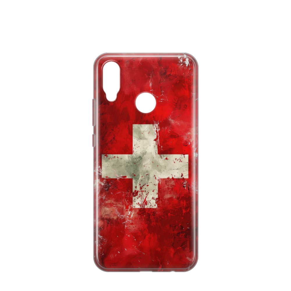 Huawei P20 Lite (2018) Gummi Hülle Swiss Art - Rot