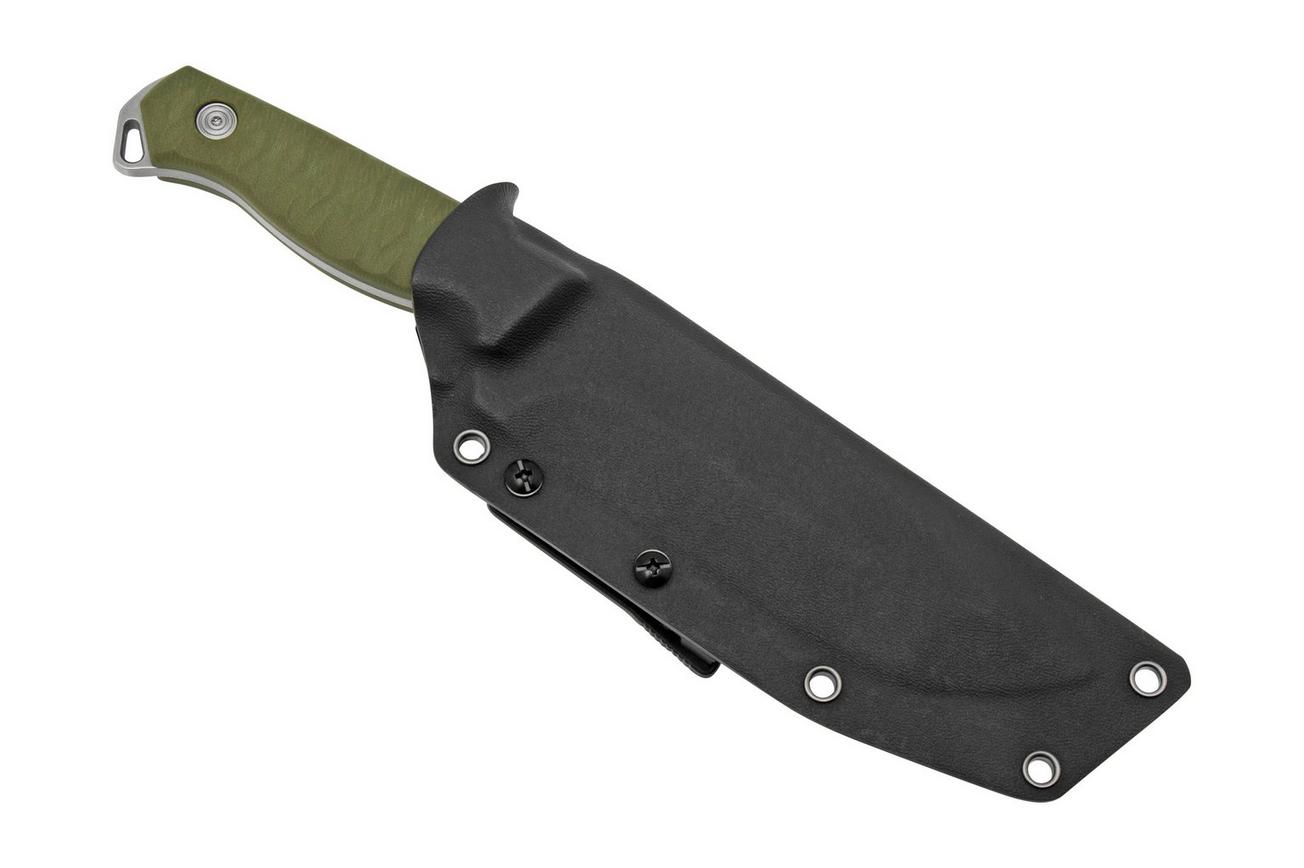 Black Fox Golem, Stonewashed D2 Blade, OD Green G10 vaststaand mes