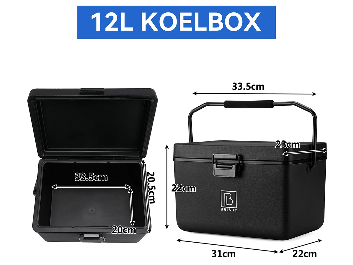 Brisby Frigobox 12 liter koelbox met koelelementen - Black
