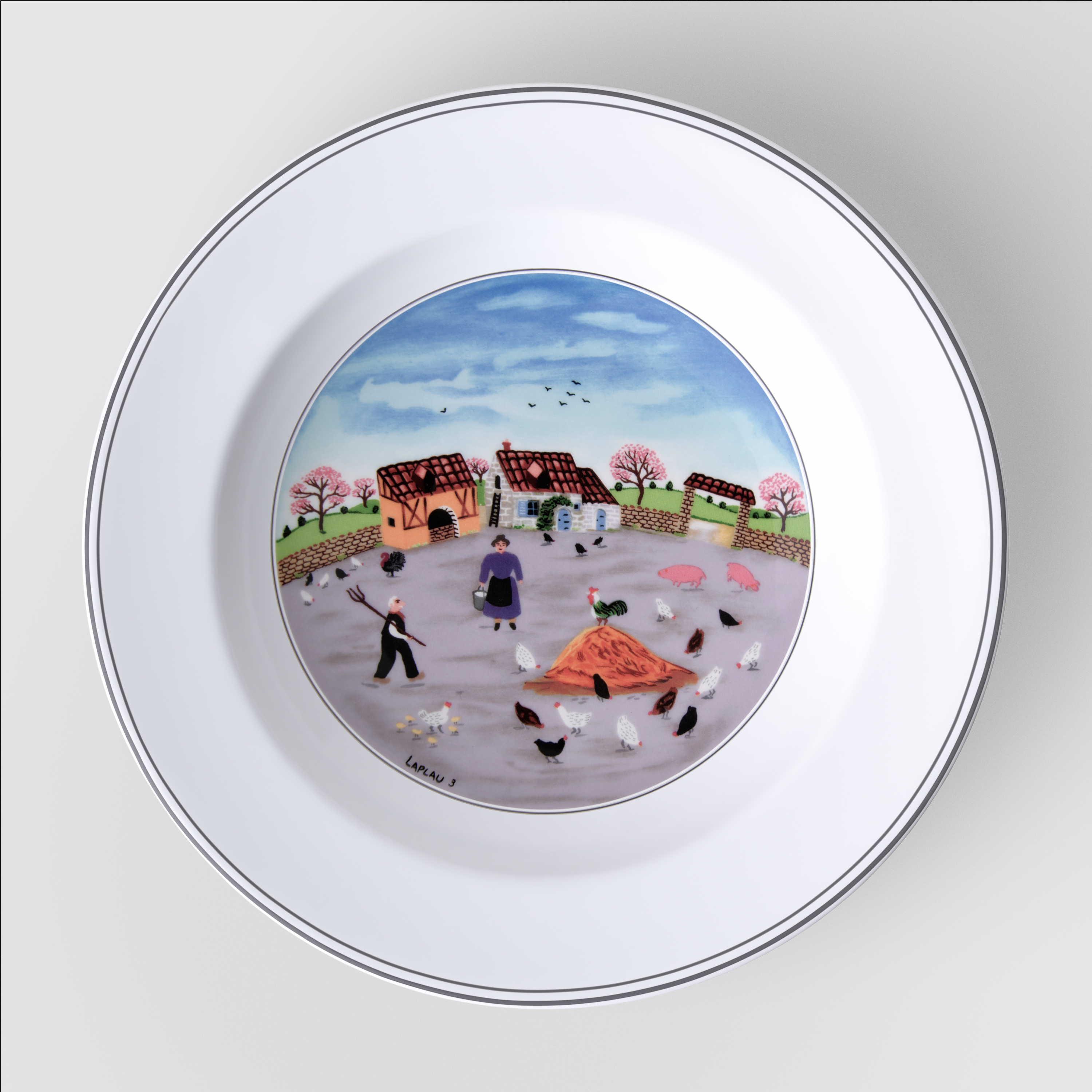 Design Naif Soup bowl Multi-colored, 8.8'', Premium Porcelain