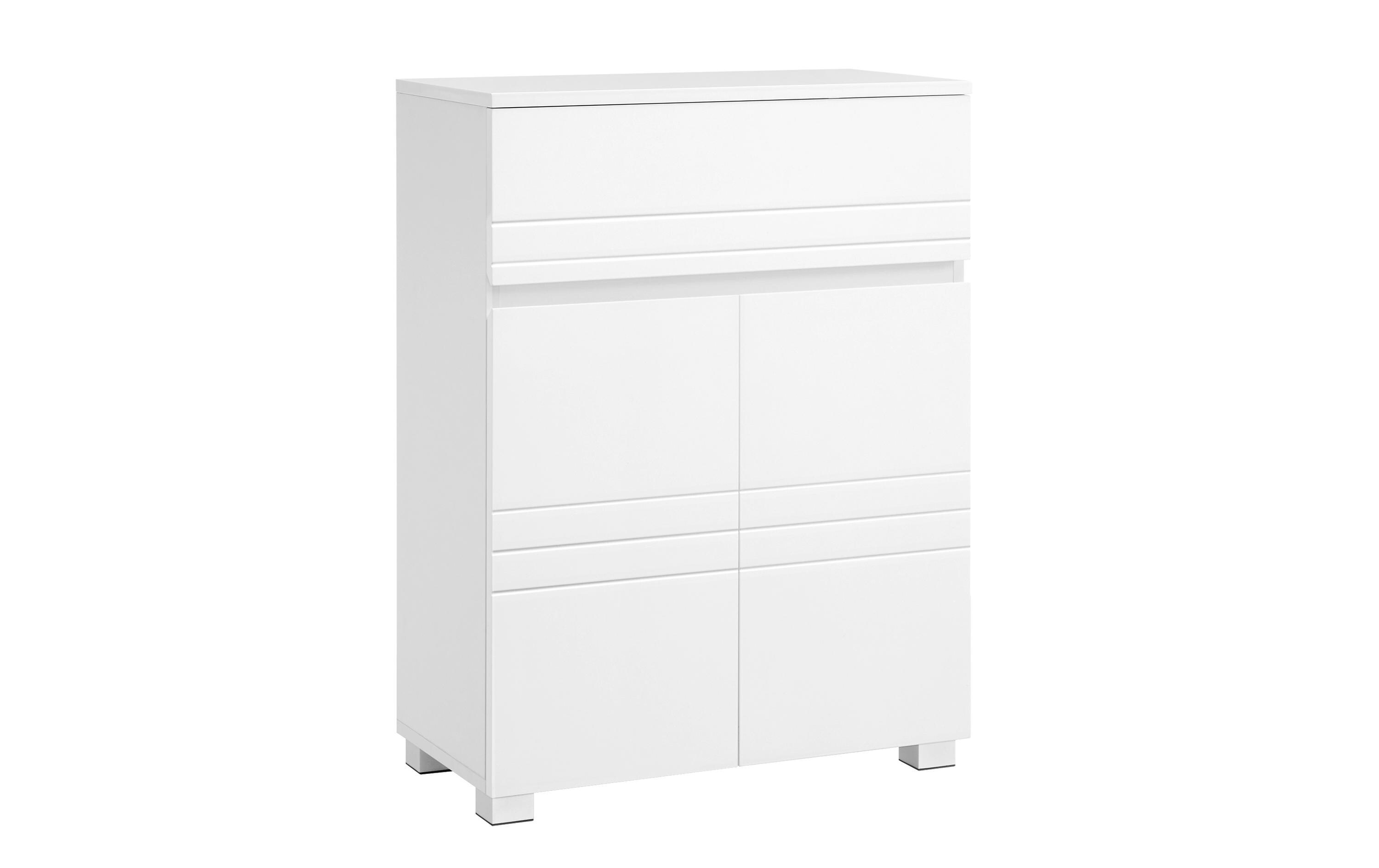 Badezimmerregal mit Schublade 80 x 30 cm, Weiss<br>Badezimmerschrank