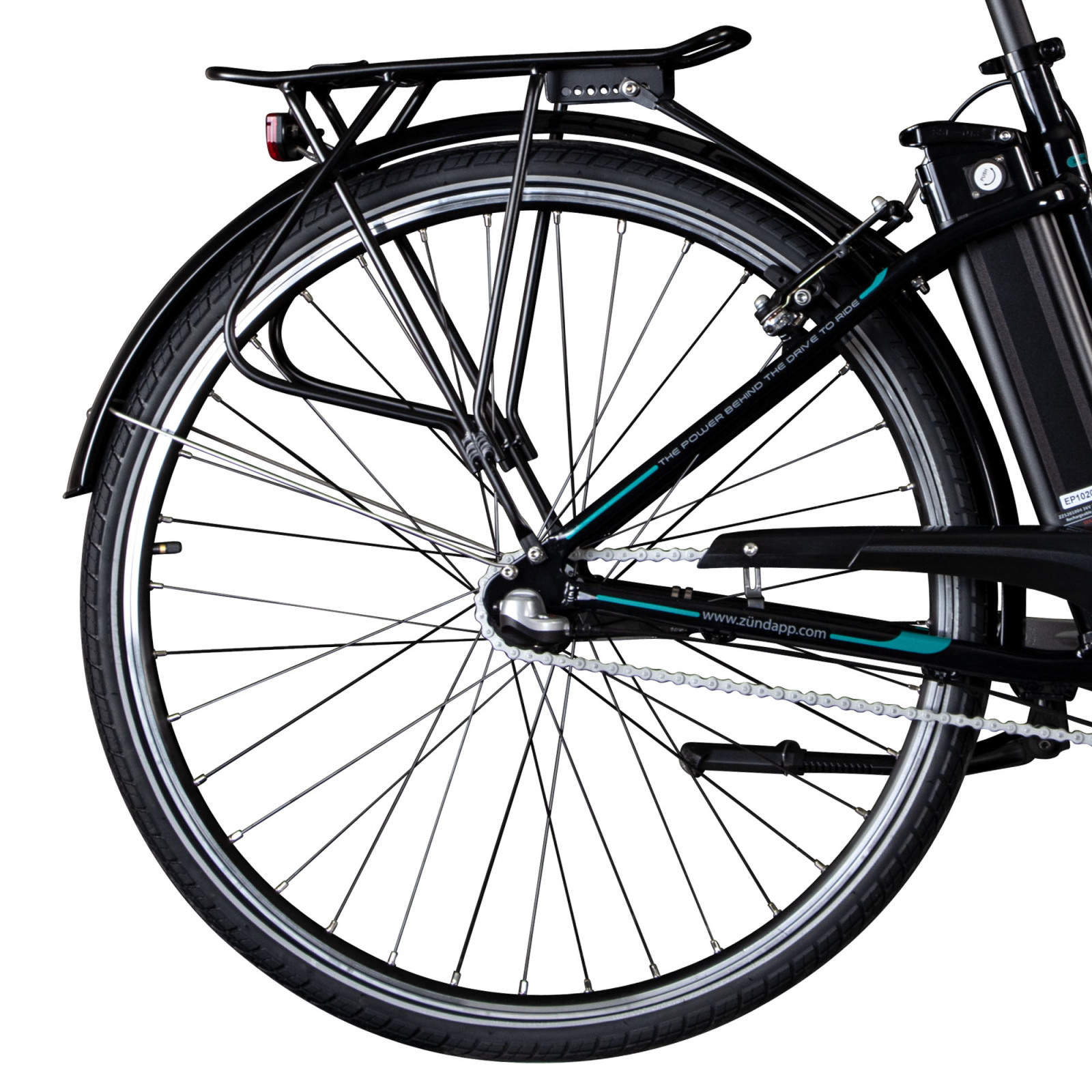 Zündapp Elektro Damenrad Z510 - schwarz-türkis - 48 cm Rahmenhöhe