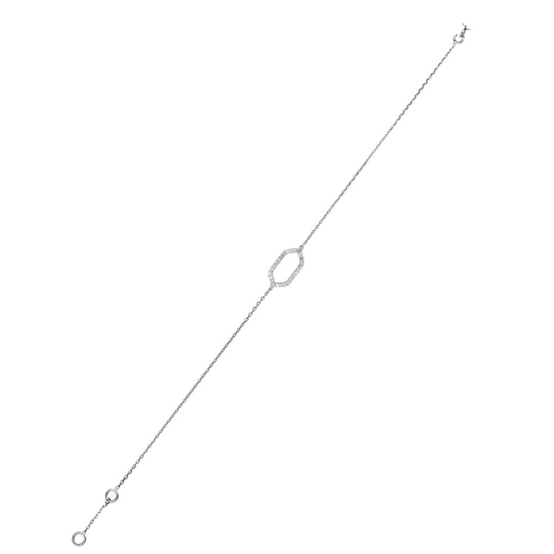 Bracelet Femme - Or 18 Carats - Diamant 0,16 Carats - Longueur : 18 cm
