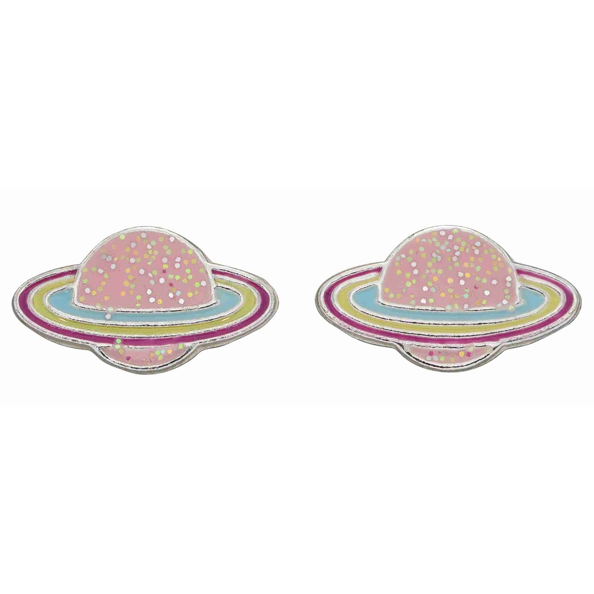 Boucle d'oreille saturne en argent 925/1000