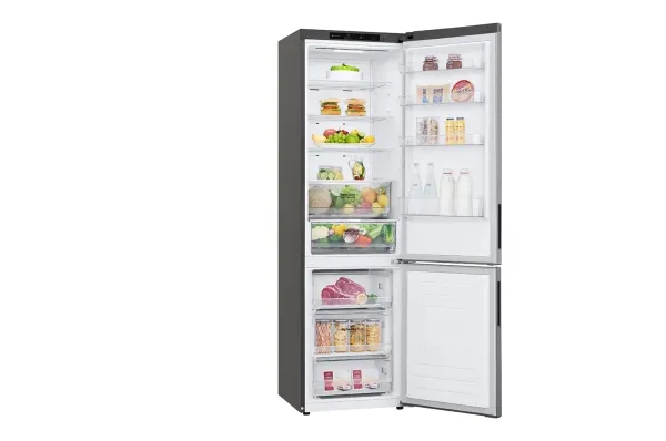 LG GBP62PZNBC - Køleskab/fryser - bund-fryser - bredde: 59.5 cm - dybde: 67.5 cm - højde: 203 cm - 384 liter - Klasse B - stål