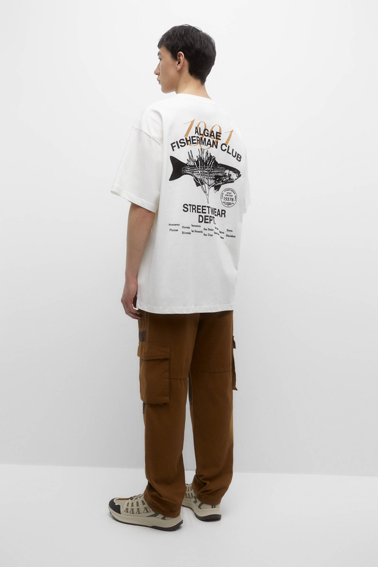 CAMISETA DE MANGA CURTA ESTAMPADA - BRANCA SUJA