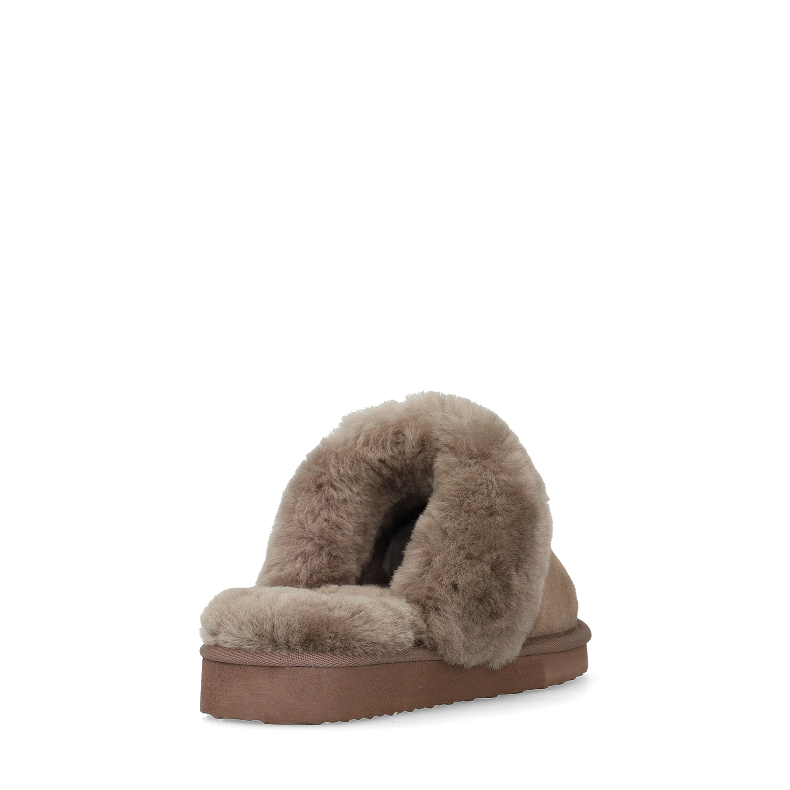 Taupe suède pantoffels