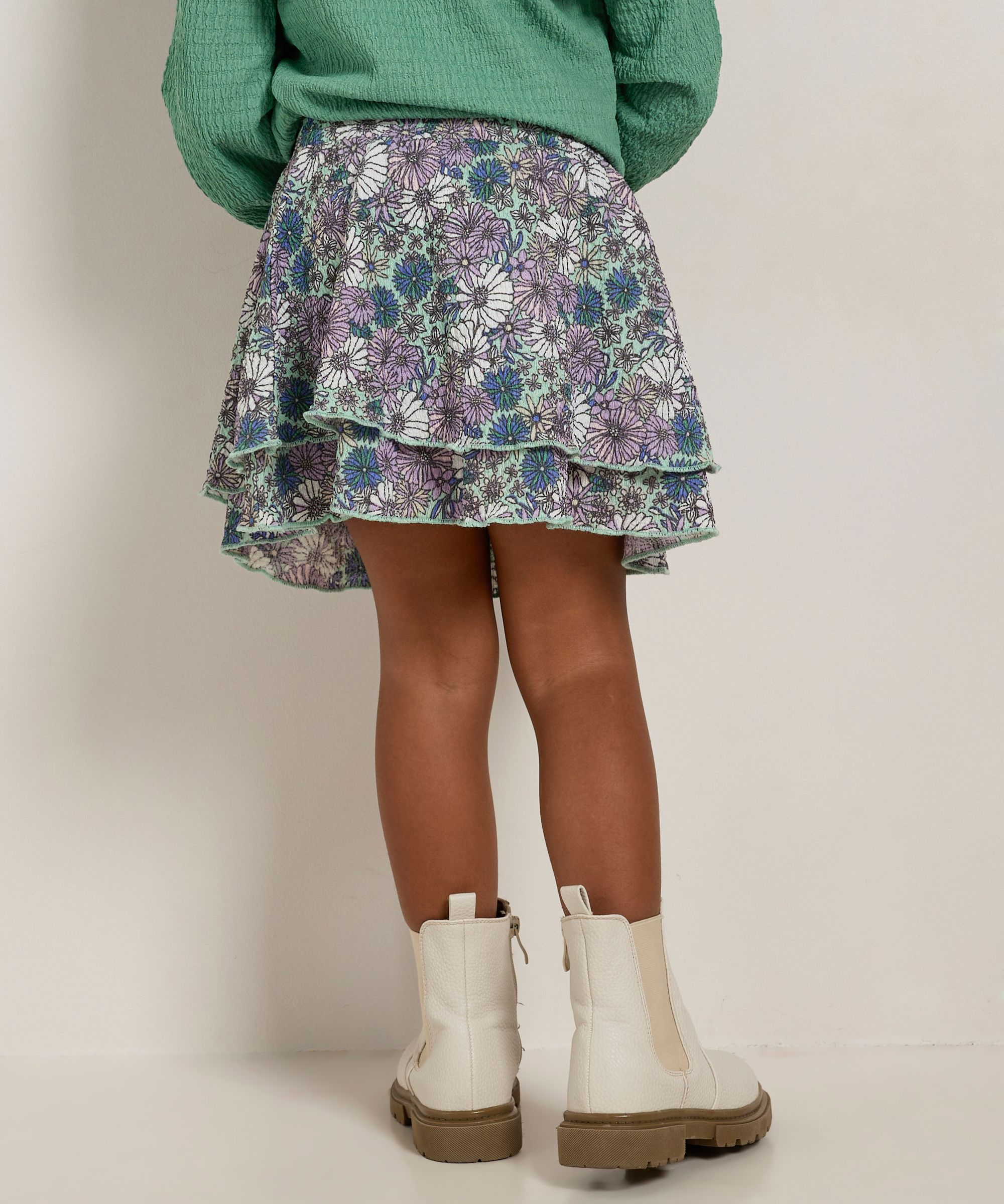bloemenprint rok met dubbele laag