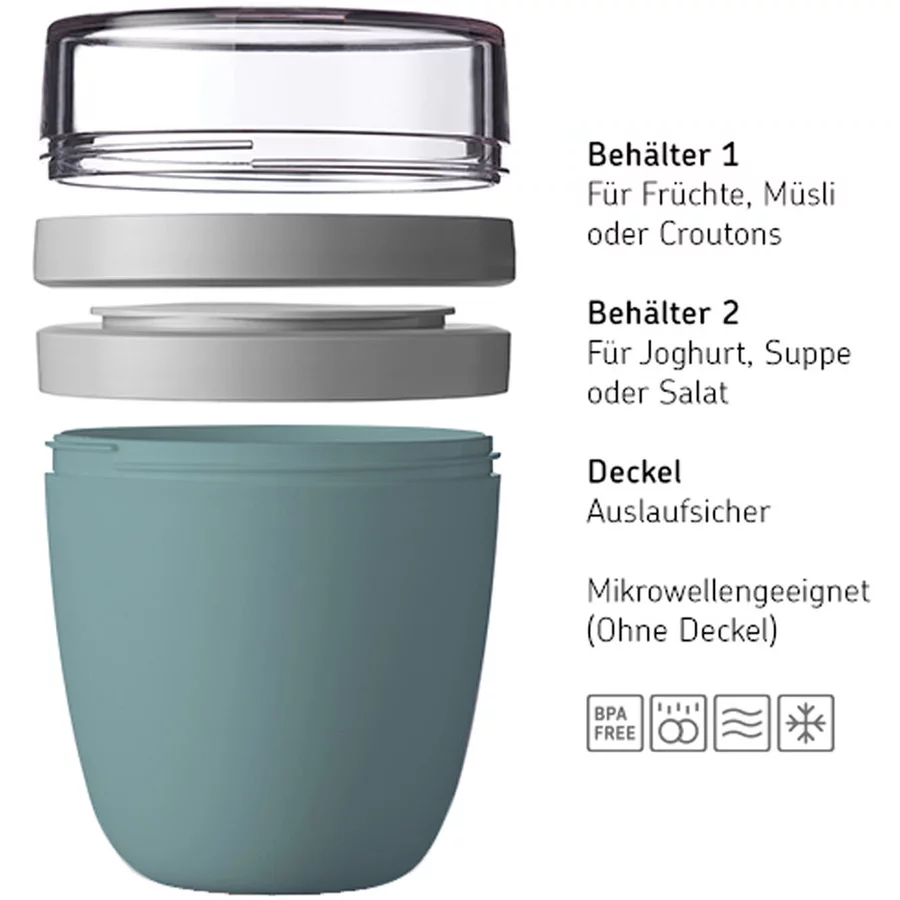 Mepal Lunchpot + Bento Lunchbox Large Ellipse + TAB 2er Set rosa