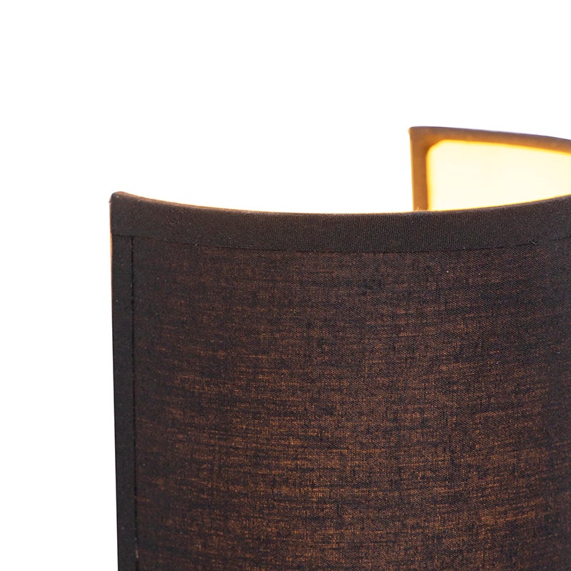Moderne wandlamp, zwart en goud - Simple Drum