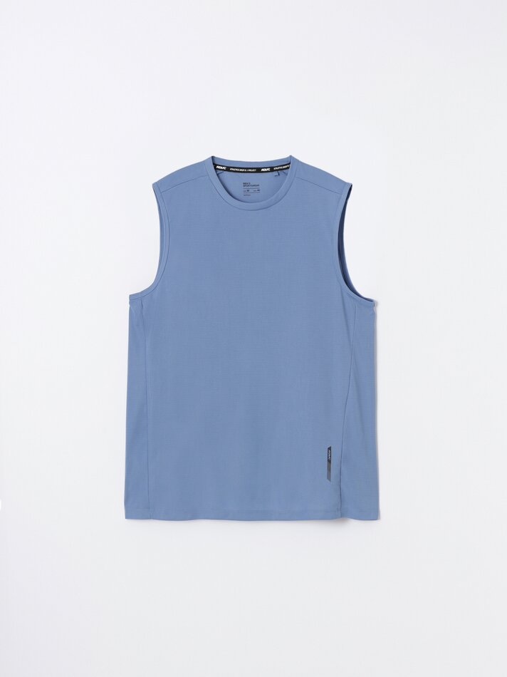 Camiseta esportiva sem mangas - Azul Índigo Claro