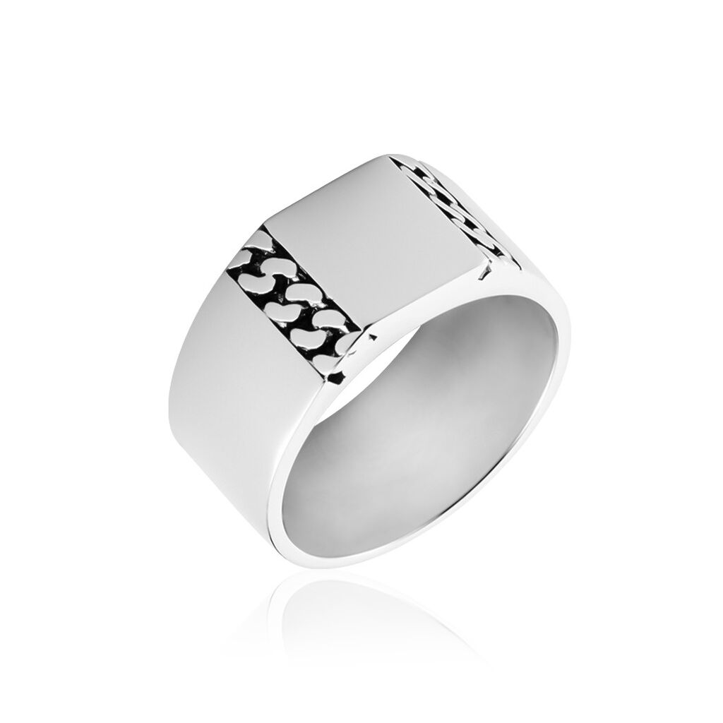 Chevalière Luka Argent Blanc