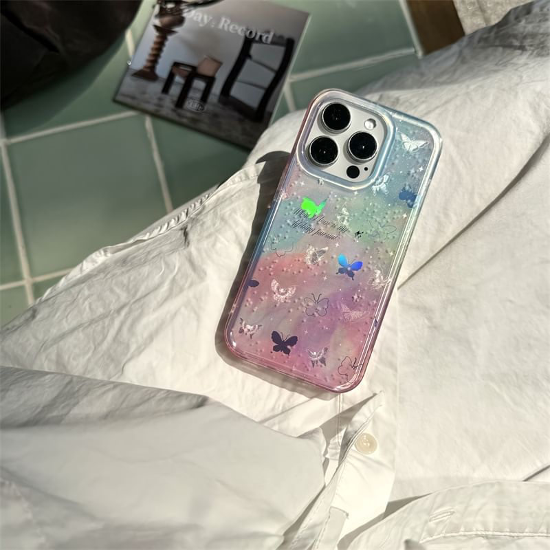 Elliure - Vlinderverloop telefoonhoesje - Apple iPhone 16 Pro Max / 16 Pro / 16 Plus / 16 / 15 Pro Max / 15 Pro / 15 Plus / 15 / 14 Pro Max / 14 Pro / 14 Plus / 14 / SE / 13 Pro Max / 13 Pro / 13