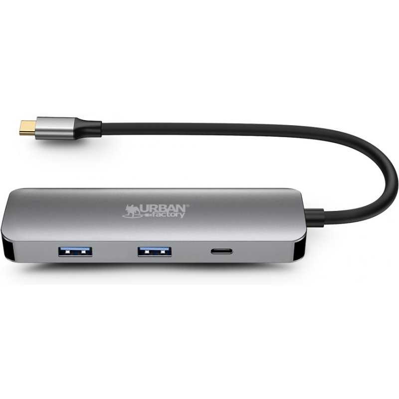 Urban Factory MHC40UF station d'accueil Avec fil USB 3.2 Gen 1 (3.1 Gen 1) Type-C Gris