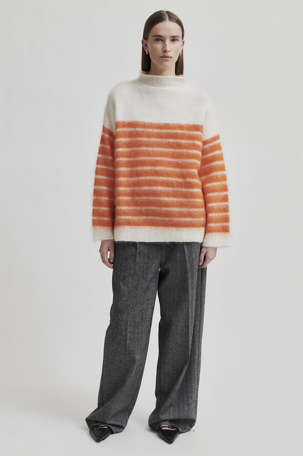 Second Female Juta Mohair Blend Knit T-Neck Pureed pumpkin