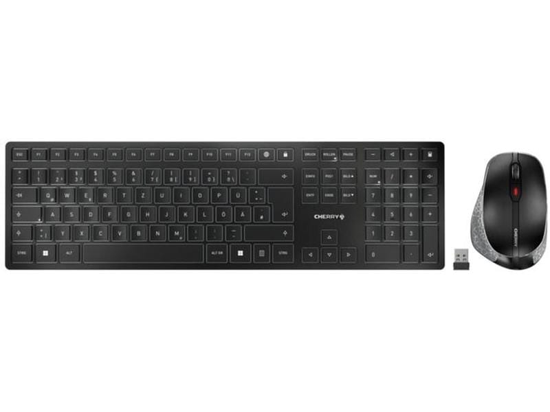 Cherry Tastatur-Maus-Set DW 9500 Slim Kabelloses Tastatur-Maus-Set mit Bluetooth und RF-Übertragung
