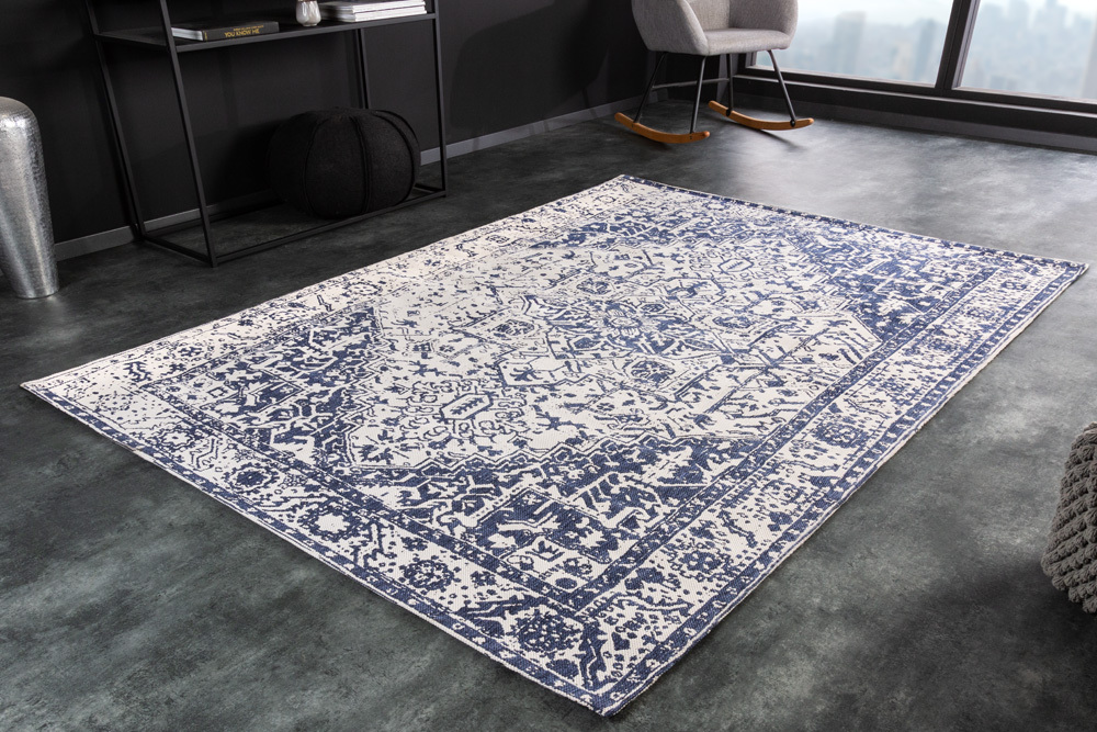 Orientalischer Teppich OLD MARRAKESCH 230x160cm beige blau Used Look